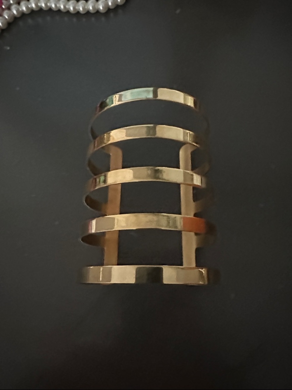 Pebby Forevee Gold Multi-Row Open Cuff Bracelet - Unbranded